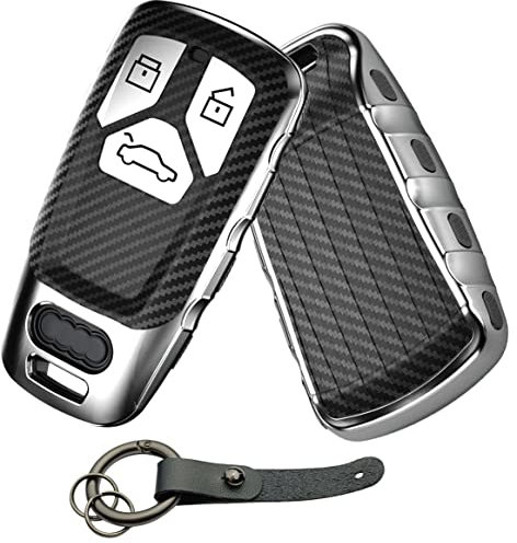 Gleamydot Kompatibel Autoschlüssel Hülle TPU-Hülle für Auto Schlüssel Passend Audi A4 B9 A5 Q7 Q5 TT TTS S4 S5 RS4 RS5 Schlüsselhülle Etui Auto Liebhaber Auto Zubehör