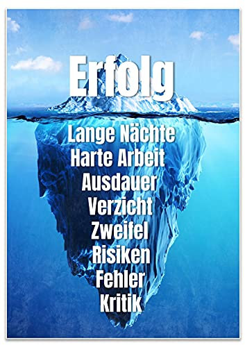 wandmotiv24 Poster als Wanddeko, Größe Din A0, Erfolg Eisberg, Arktis, Arbeit, Moderne Wanddeko, Wandbilder, Deko, Bild M0031