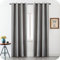 GIRASOLE HOME® Paar Verdunkelungsvorhänge halb, flammhemmend, ideal für Küche, Restaurant, Hotel, Muster, feuerfest, zertifiziert, Isolationsvorhang, 2 Paneele mit Ösen (140 x 275 cm, Grau)