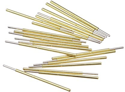 sourcing map 20 Stück Feder Prüfspitze Stift 0.48mm Spitze 16.5mm für Leiterplatten Testkontakt