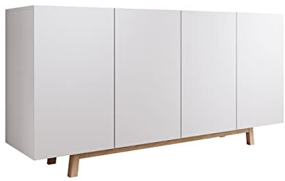 MB Muebles Bonitos, Credenza Madia Soggiorno Siena, Melamina Opaca, Bianco, 160x79x40cm