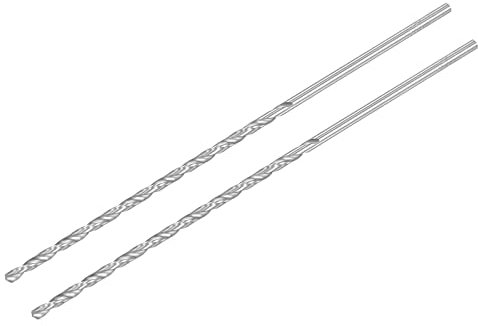 sourcing map HSS Haute Vitesse Acier Extra Long Hélicoïdal Foret Pointes 3.2mm Forage Diamètre 160mm Longueur 2 Pcs