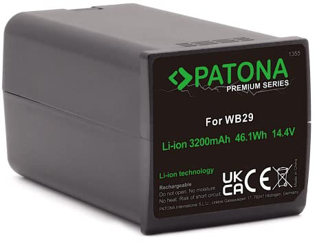 PATONA Premium WB29 Battery (3200 mAh LG Cells) Compatible with Godox AD200 AD200 Pro