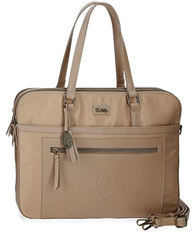 El Potro Lana Portaordenador 15,6 Beige 40x30x5 cms Poliéster y PU