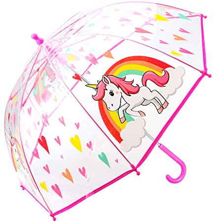 Hartom Rainbow Unicorn,Childrens Lightweight, POE Dome Umbrella.