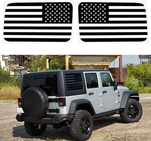 TDHLW Bandiera Americana Decalcomanie per vetri Laterali Posteriori per Jeep Wrangler JK JKU Sport Rubicon Sahara X Unlimited 2011-2018 4 Porte