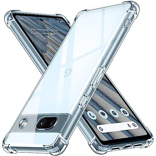ivoler Coque pour Google Pixel 7A, Ultra Transparent Étui de Protection en Silicone Antichoc avec Coins Renforcés, Clair Mince Souple TPU Bumper Housse