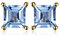 JewelryPalace Quadrat Schliff 0.7ct Echt Blau Topas Ohrstecker Silber 925 Damen, Blautopas Schmuck Set, Ohrringe Silber Edelstein Mädchen, Ohrstecker Silber klein mit Stein Frauen Vergoldet