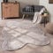 Paco Home Waschbarer Teppich Wohnzimmer Schlafzimmer Kurzflor rutschfest Modern Flauschiger Fellteppich Fell Imitat Kunstfell, Grösse:140x200 cm Fell-Form, Farbe:Grau