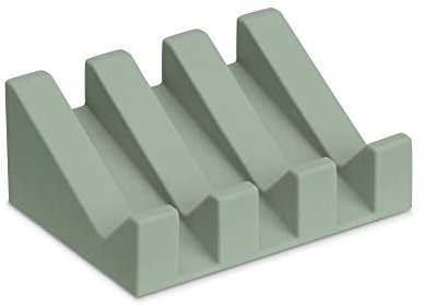Silicone Soap Dish with Drainage - Soap Dishes for Bathroom, Shower, Kitchen, Travel – Self Draining Easy Cleaning Tray Holder Saver (Green)