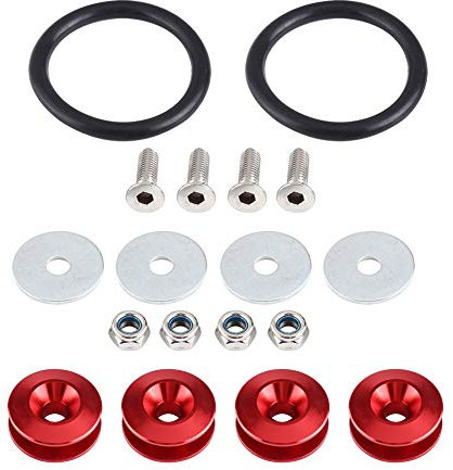 Auto Stoßstange Unterlegscheibe, Schnellverschlüsse Aluminium-Legierung Autostoßstange Schnellverschluss Motorraum Schnellverschluss Stoßfänger für Kotflügel Gepäckräume (Rot)