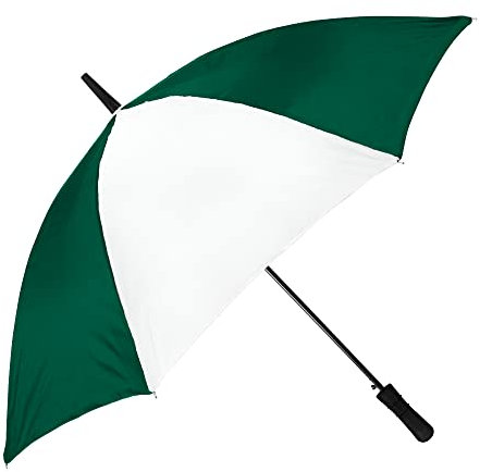 STROMBERGBRAND UMBRELLAS - Klassischer Regenschirm mit automatischer Öffnung, winddicht, lang, Fiberglas, wasserdicht, für Regen, mit Tragetasche für Damen und Herren, Schwarz/Weiß