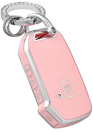 OFFCURVE für Kia Schlüsselanhänger Abdeckung mit Schlüsselanhänger Spezieller Schlüsselanhänger Hülle Halter für Kia Kia Rio Optima Soul Sportage Sorento Carens Zubehör Smart Keyless Fernbedienung