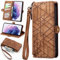 BAILI Zipper Wallet Handyhülle für LG K50/LG Q60 Case, Reißverschluss Tasche Ständer Case Handytasche für LG K50/LG Q60 Hülle-006