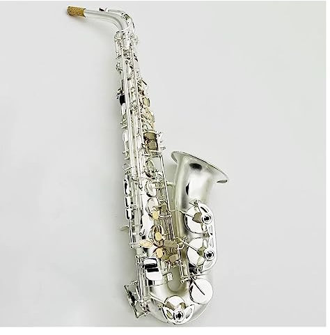 Professional Saxophon Mattes Silber, Professionelles Altsaxophon, Es, Französischer Herstellungsprozess, Hochwertiges Musikinstrument
