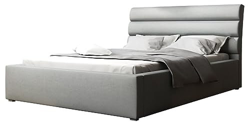 Mirjan24 Polsterbett Nizza, Doppellbett mit Bettkasten und Lattenrost, Farbauswahl, Bettgestell, Ehebett Bett mit Polsterkopfteil (Victoria 14 866, 200 x 200 cm)