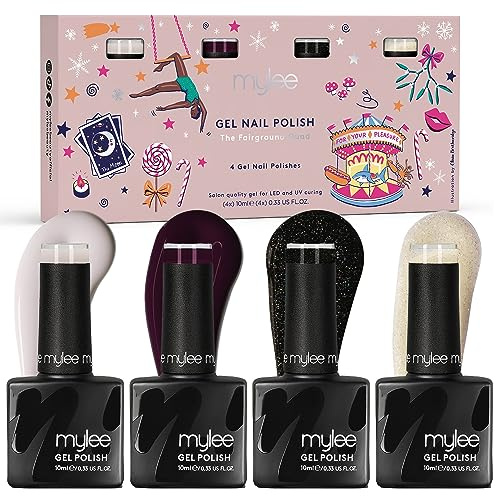 Mylee Gel-Nagellack Set, 4x10ml [The Fairground] UV/LED Maniküre, Pediküre | Lack für den Professionellen Gebrauch im Salon sowie zu Hause - Lang Anhaltend und Einfach Aufzutragen