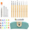 GYSRXS Crochet Set 9 Stück Leicht Häkelnadel Ergonomisch mit Holzgriff and Tragbaren Taschen Häkeln für anfänger DIY-Stricker und Häkelgarn,Von 2.0mm-6.0mm(Blau)