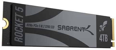 SABRENT NVMe SSD M.2 4TB Gen 5 14,000MB/s Lesen, 12,000MB/s Schreiben Interne SSD PCIe 5 X4 (SB-RKT5-4TB)