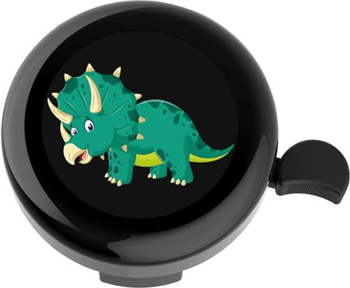 YeloYolker Kinder-Fahrradklingel, Niedliche Dinosaurier-Ringklingel für Jungen, Kleinkinder, Kinder-Fahrradlenker-Zubehör für Dreirad, Roller, Laufrad (Triceratops)