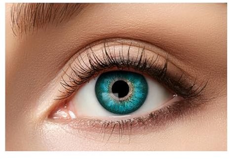 Eyecatcher - Kontaktlinse Ton 26, Grün, 1 Stück weiche 12-Monatslinse mit Sehstärke, Sehhilfe, farbige Linse für Halloween und Karneval