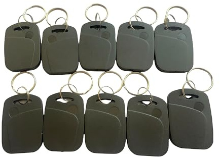 JWFKWNH 10 x Dual-Frequenz RFID-Schlüsselanhänger, 125 kHz und 13,56 MHz, All-in-One Composite, UID-Rewritable, zum Kopieren/Klonen von Schlüsseln/Karten (Schwarz)