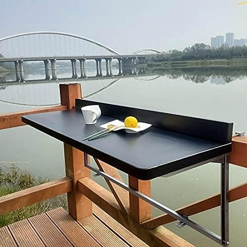 Balkontisch, Balkon-Stehtisch für Geländer, Balkon-Schreibtisch, klappbarer Balkontisch zum Aufhängen, Balkontisch zum Aufhängen, Balkonmöbel für Wohnungen, Verstellbarer Decktisch für Terra