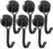 Semazz Gancio Magnetico,6 PCS Ganci Magnetici Extra Fuertes Ganci Magnetici Neodimio Nero 25 lb+ 180º Magnete con Ganci Magnetici per Crociera Frigo Cucina Ufficio Soffitto