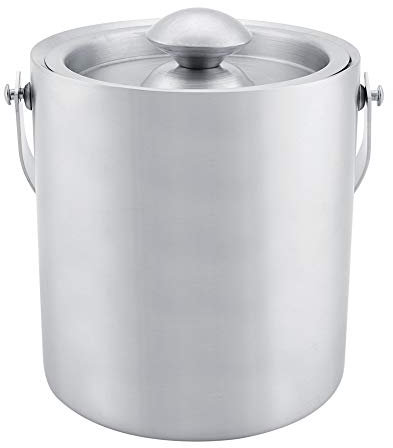 XIASABA Stainless Steel Double Walled Ice Bucket with Cover for Wedding Parties Premium Vacuum Insulated Double Wall Bar Accessories Large Elegant Party Bucket (2L)