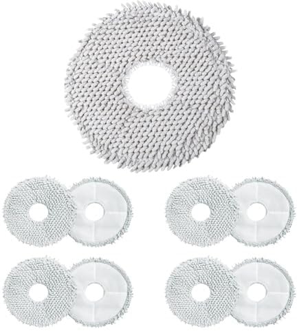 MYAYD Pack of 8 Mop Pads Replacement Parts for Xiaomi X10+/X20+ and Dreame L10s Ultra/L10 Ultra/L20 Ultra/L10s Pro Ultra Heat/X40 Ultra robot vacuums, Vacuum Cleaner Wet Mop Pads Accessories