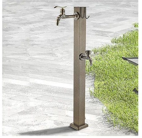 Mosnesrt Fontana da Giardino in Stile Antico, Fontana a Colonna da Giardino Esterno, Fontanella a Colonna con Rubinetto Acqua, Rubinetto Antigelo da Esterno Fontana con Fontana a Pavimento