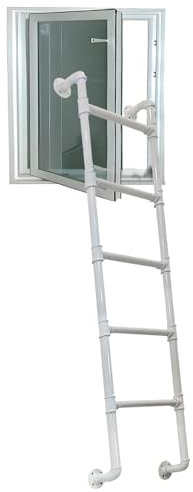 Scala di emergenza antincendio da 2,4 m, resistente, per finestre, pozzo, scaletta da parete, in metallo, per casa, soppalco, letto alto, ponte esterno, camper, 100 cm