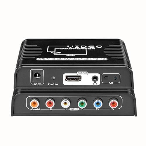 1080P Ypbpr to HDMI Video Audio Converter Adapter 5 RCA Ypbpr Component to HDMI Connector Converter for PS2 DVD Wii Xbox HDTV