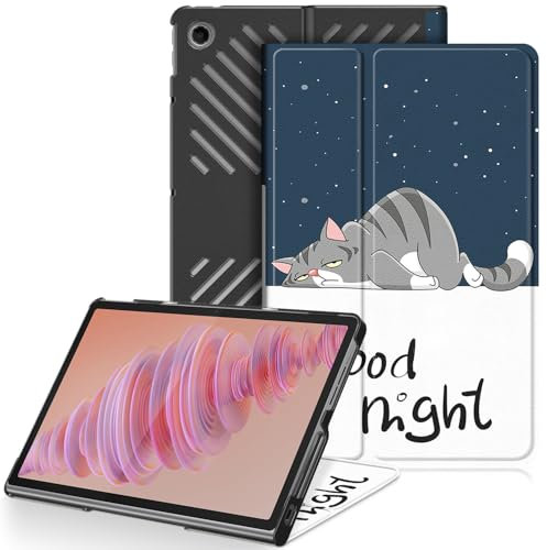 TOPCASE Funda para Lenovo Tab Plus - Tablet de 11.5 Pulgadas 2024(TB351FU),Ultra Delgado Carcasa con Soporte Función y Auto-Sueño/Estela,Gato Perezoso