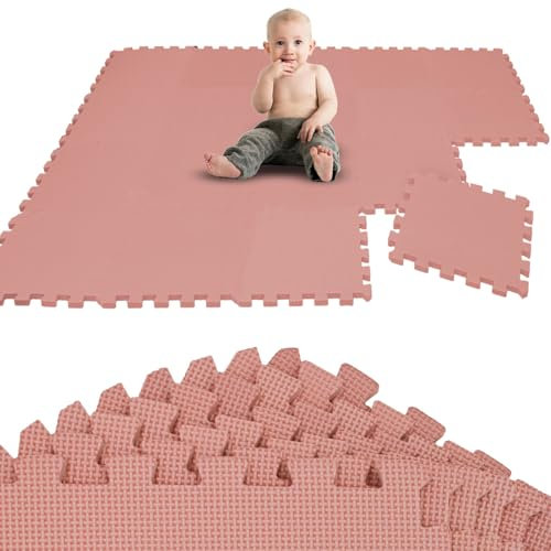 LittleTom 18 Teile Spielmatte Baby Puzzlematte ab Null - 30 x 30 cm Krabbelmatte Bodenmatte Kinder - Puzzle Teppich Kinderzimmer Matte - Outdoor Bodenschutzmatte Spielteppich Eva Schaumstoff Isomatte