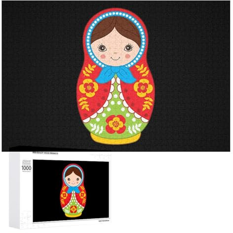Russian Nesting Dolls Jigsaw Puzzle for Adults 1000 PCS Wooden Challenging Puzzles for Home Party Decor