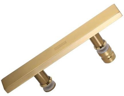 PFDHK Shower Door Handles,Sliding Door Handle 145mm Hole to Hole,Stainless Steel Handrail Door Handle,Bathroom T Bar Handle Hardware,for Bathtub Toilet Kitchen Bedroom(Gold)