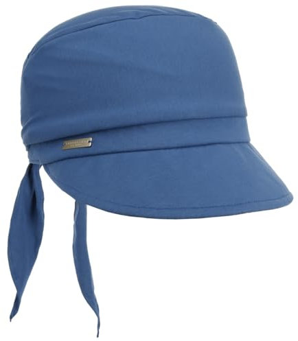 Seeberger Uni Jersey Bandana Cap Damencap Sonnenvisor Damen - mit Schirm Frühling-Sommer Sommer - One Size blau
