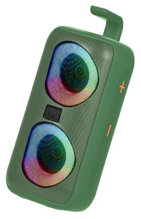 Tragbare Lautsprecher RGB-Leuchten Grün, Outdoor Tragbare Karte Lautsprecher Dual Lautsprecher Square Dance Radio Fast BT 5.2 Verbindung Geeignet für Square Dance Outdoor Party