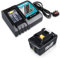BL1860B 18V 5.5Ah Battery Li-ion Replacement for Makita 18V Battery and DC18RC 6.0Ah Charger with Cooling Fan Compatible with Makita BL1860B BL1850 BL1860 BL1820 with LED Indicator