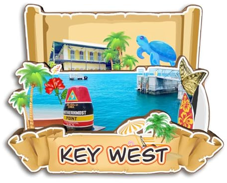 Quwsne Refrigerator Magnet Key West Florida America Fridge Magnet City Travel Souvenirs Tourist Gifts 3D Classic Landmarks Handmade Crafts Home Decoration -4108