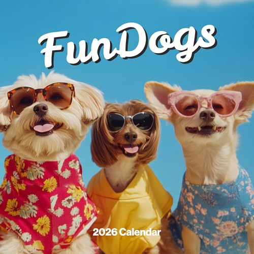 Dog Calendar 2026 - Funny Dog Wall Calendar 2026. Large 12 Month, Month to View with Notes & Checklist Pages, UK Made by Fun Pugs