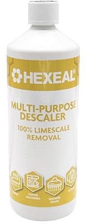 Hexeal Multipurpose Descaler 1L – 1L Bottle of Descaler for Kettles, Coffee Machines, Irons & Shower Heads – Fast Acting 100% Limescale Removal for Home Appliances