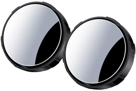 Yesmin 1 Pair HD Glass Blind Spot Mirrors - 360° Rotatable Wide Angle Rearview Mirror Extenders with Strong Suction Cups for Cars & Trucks (Black)