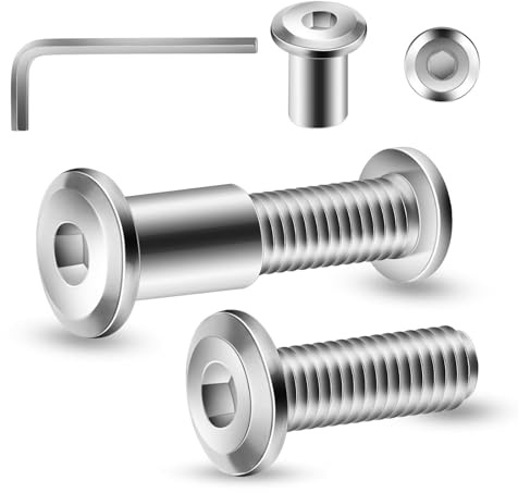 20 Stück Verbindungsschrauben M5 x 20mm Möbelverbinder Schrankverbinder | Hülsenschrauben, Möbelschrauben für Möbeln, Schränken (20 x Möbelschrauben, 20 x Hülsenmutter, 1 x Innensechskantschlüssel)