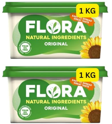 Original Vegan Butter Floras 2x1KG Tubs Easy To Spread (2x1kg)