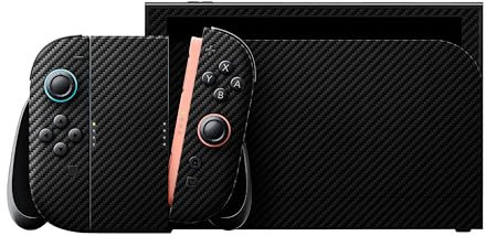 Sport Merchandise Premium 3M Carbon Fiber Vinyl Skin Bundle Compatible with Nintendo Switch 2 (BEE-001) - Full Body Wrap Cover for Console, Dock & Controller - Scratch-Resistant Decal - Made in UK