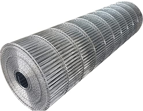 Wzmazingly Malla Electrosoldada Galvanizada Agujero De 15x100 mm Rollos De Valla Metálica Valla De Alambre De Gallinero Para Gallineros, Jaulas Para Pájaros Y Huertos(0.4x3m)