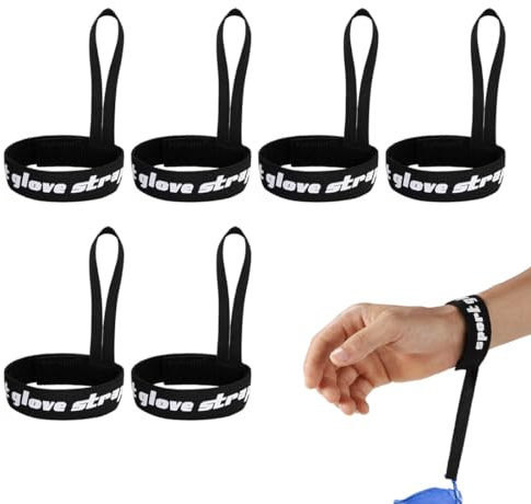 OIXEY 6 Stück Skihandschuhleine,Handschuhleine, Snowboard Handschuh Leine Für Skifahren, Outdoor Sport Hängende Handschuhe Ski Sport Im Freien Ski Zubehör(Schwarz,A)