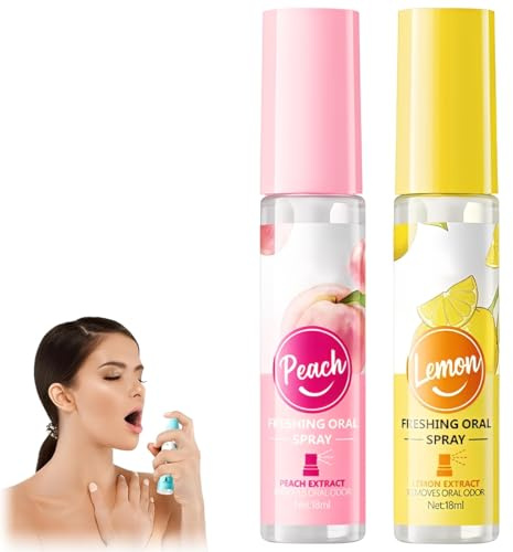 IWIDYA 2 Stück Mundspray, 18 ml Mundspray mit Fruchtgeschmack, Zitronen- und Minzgeschmack, Erfrischungsspray, gegen Mundgeruch und Karies, mundspray gegen mundgeruch